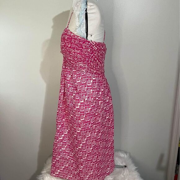 Size 6 Shoshanna Womens Sleeveless pink & White Dress EUC with pockets C3469 - Picture 4 of 6